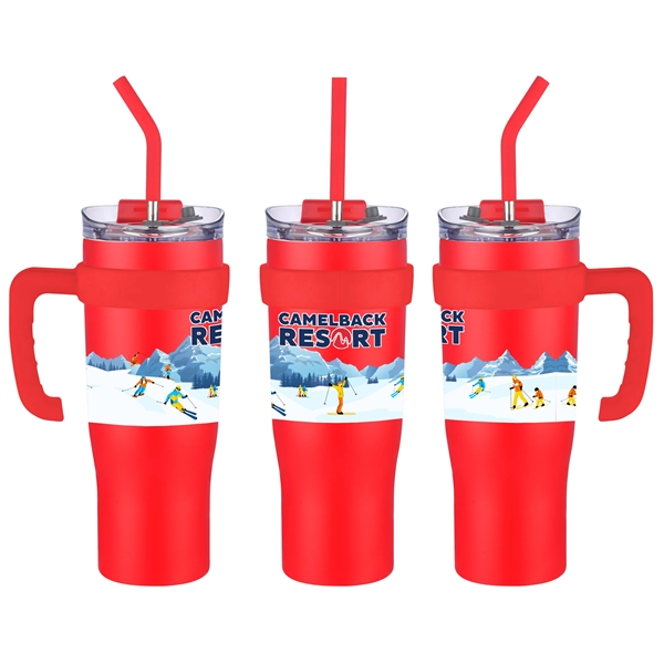 40 oz. travel mug with straw and removable handle.... from ASI 90807 Tekweld