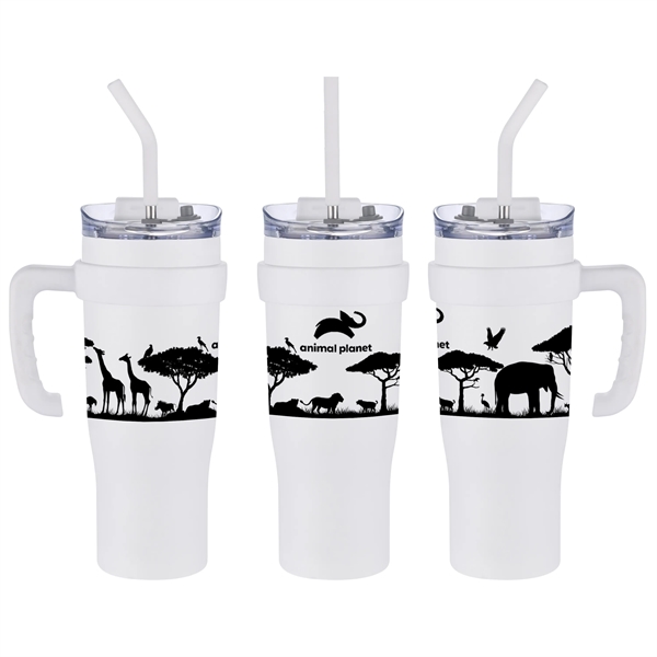 40 oz. travel mug with straw and removable handle.... from ASI 90807 Tekweld