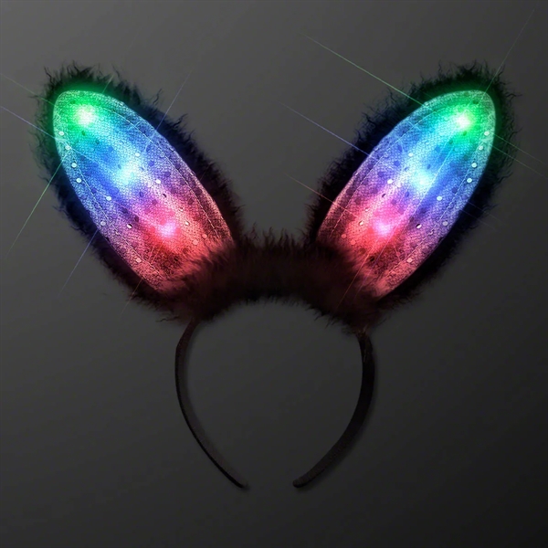 Stock black light up bunny ears headband. Blank.... from ASI 34194 ALightPromos / Alight Promotional Products