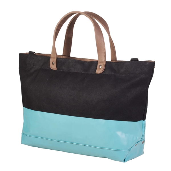 Canvas tote bag constructed of 3-ply cotton yarn with wax wear... from ASI 76730 Peerless Umbrella Co Inc / Threads By Peerless