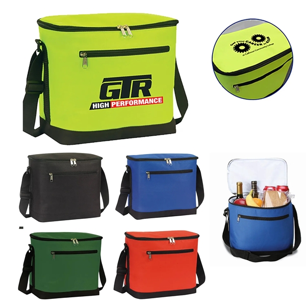 10.5" x 10.25" x 6" polyester insulated cooler bag with 12-16... from ASI 37980 Bagworld