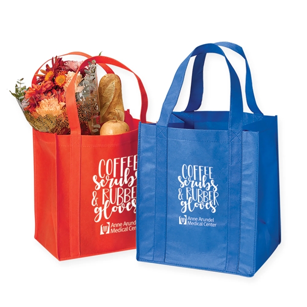 Grocery Non Woven Tote Bag with 20" Straps 80 GSM... from ASI 44900 NC Custom (CI/Lanco) / Lanco