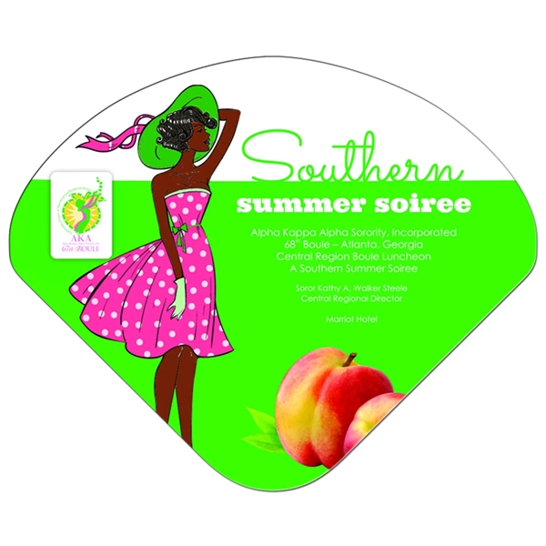 Full color seashell hand fan.... from ASI 67620 Lion Circle Corp