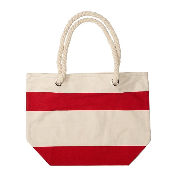 16 oz. cotton canvas nautical tote bag with 24" soft rope... from ASI 52840 Evans Manufacturing