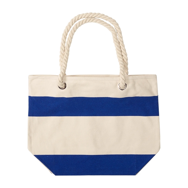 16 oz. cotton canvas nautical tote bag with 24" soft rope... from ASI 52840 Evans Manufacturing