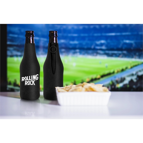 4" x 8" neoprene bottle cooler with zipper and silkscreen imprint.... from ASI 30250 AZX Sport USA