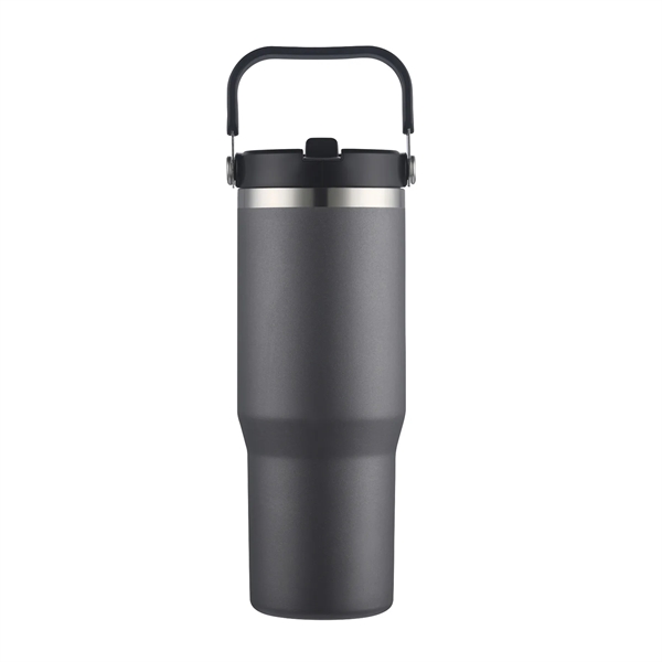 30 Oz Vacuum Sealed Travel Tumbler with Powdered Finish and Flip... from ASI 79535 Primetime / Primetime