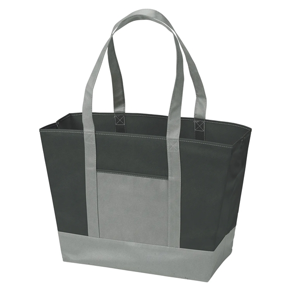 Beach tote made of non-woven polypropylene with 26" handles, front pocket... from ASI 52840 Evans Manufacturing