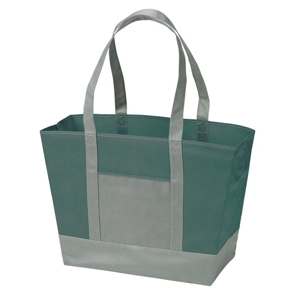 Beach tote made of non-woven polypropylene with 26" handles, front pocket... from ASI 52840 Evans Manufacturing