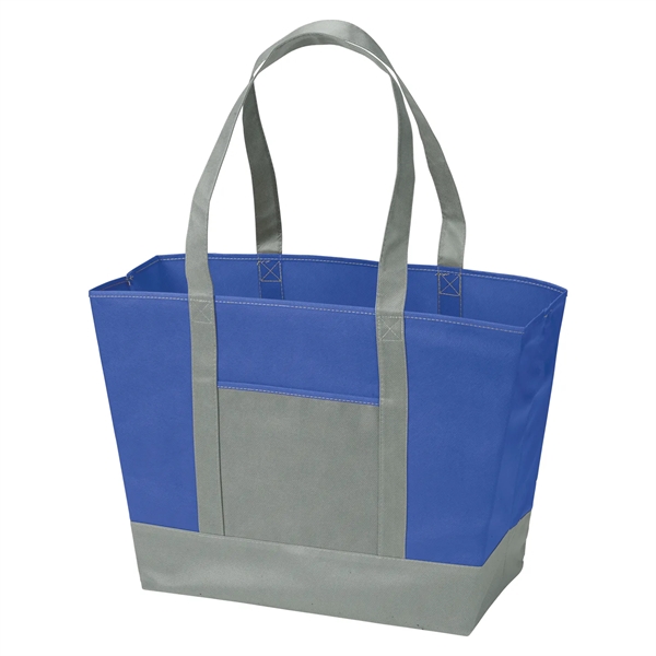 Beach tote made of non-woven polypropylene with 26" handles, front pocket... from ASI 52840 Evans Manufacturing