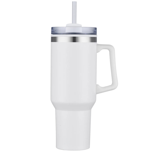 40 Oz S/S Travel Mug With Handle and Straw... from ASI 79535 Primetime / Primetime