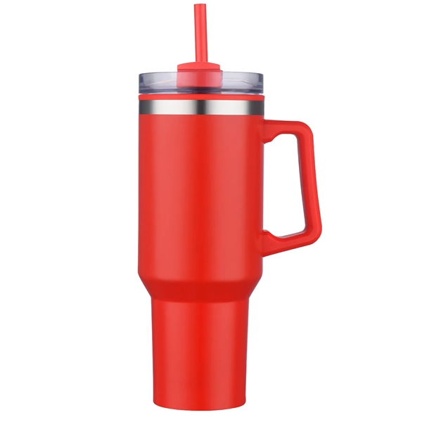 40 Oz S/S Travel Mug With Handle and Straw... from ASI 79535 Primetime / Primetime