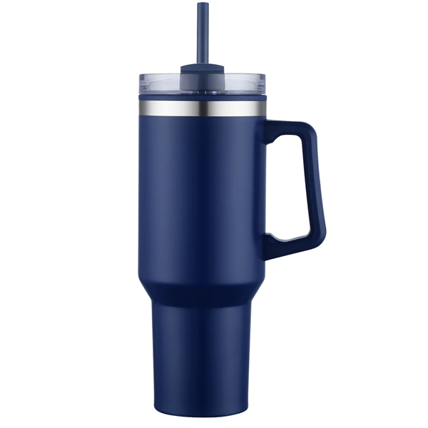40 Oz S/S Travel Mug With Handle and Straw... from ASI 79535 Primetime / Primetime