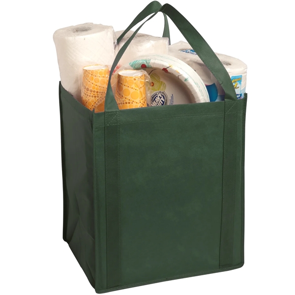Grocery tote bag with support insert. 80 GSM non-woven material.... from ASI 52840 Evans Manufacturing