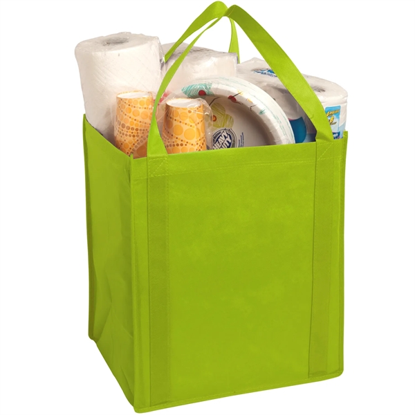 Grocery tote bag with support insert. 80 GSM non-woven material.... from ASI 52840 Evans Manufacturing
