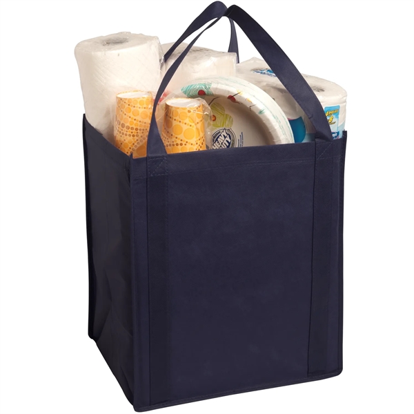 Grocery tote bag with support insert. 80 GSM non-woven material.... from ASI 52840 Evans Manufacturing