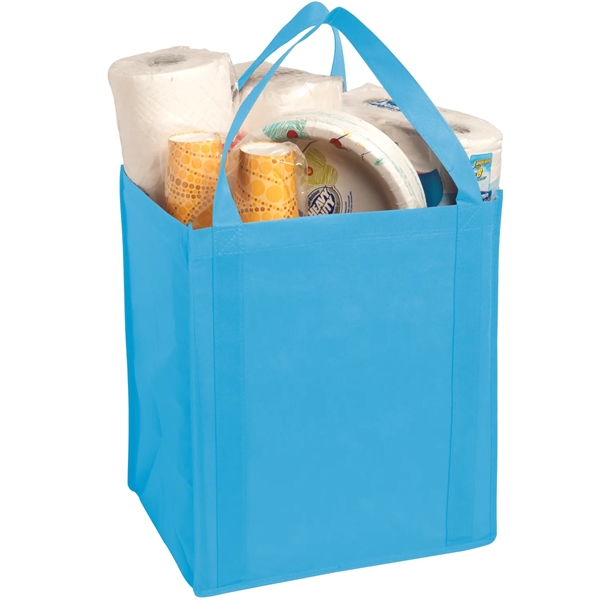 Grocery tote bag with support insert. 80 GSM non-woven material.... from ASI 52840 Evans Manufacturing