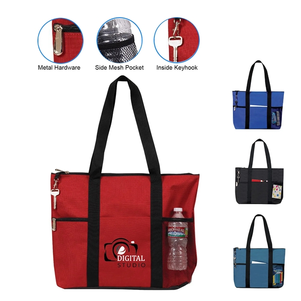 20" x 15" x 5" tote with zipper closure, key hook,... from ASI 37980 Bagworld