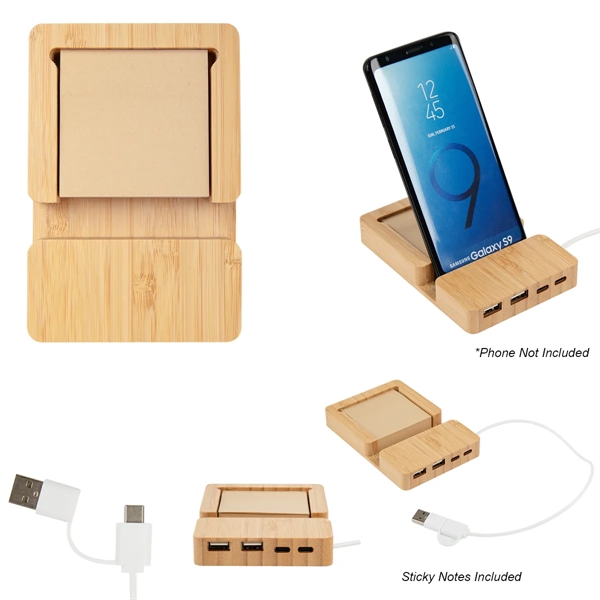 Multi-port hub with sticky notes and phone holder.... from ASI 61125 Hit Promotional Products / Hit®