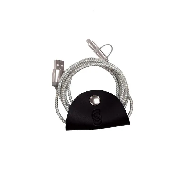 39" USB 2A charging cord with PU leather taco cord wrap... from ASI 57800 Gordon Sinclair / Gordon Sinclair®