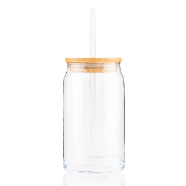 16 ounce Arcoroc glass jar with bamboo lid, silicone straw and... from ASI 57800 Gordon Sinclair / Gordon Sinclair®