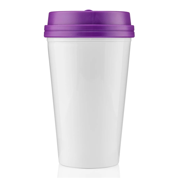 16 oz. double wall insulated plastic tumbler with screw-on silicone lid.... from ASI 57800 Gordon Sinclair / Gordon Sinclair®