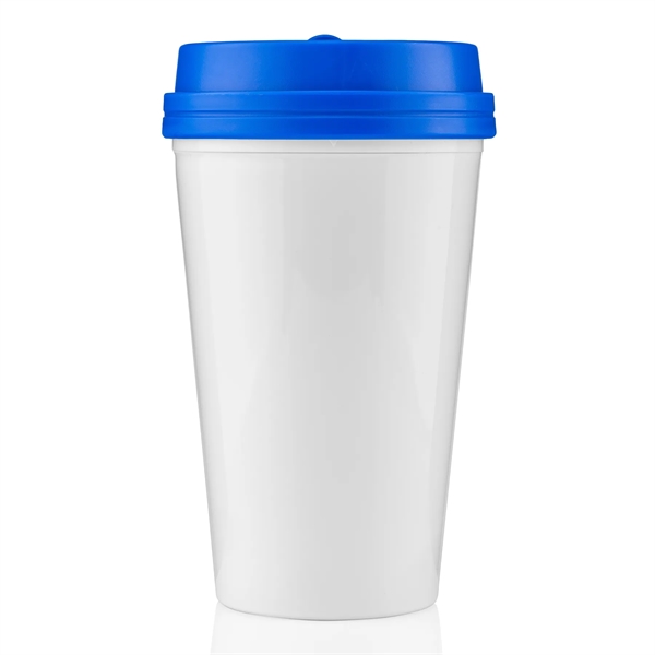 16 oz. double wall insulated plastic tumbler with screw-on silicone lid.... from ASI 57800 Gordon Sinclair / Gordon Sinclair®