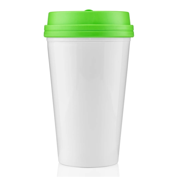 16 oz. double wall insulated plastic tumbler with screw-on silicone lid.... from ASI 57800 Gordon Sinclair / Gordon Sinclair®