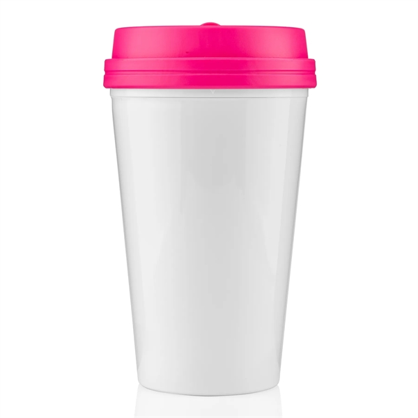 16 oz. double wall insulated plastic tumbler with screw-on silicone lid.... from ASI 57800 Gordon Sinclair / Gordon Sinclair®