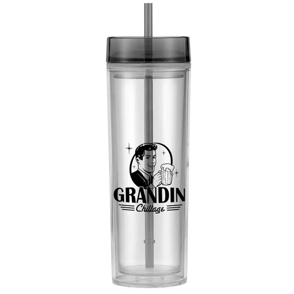 14 ounce double wall insulated tumbler with lid, straw and colored... from ASI 57800 Gordon Sinclair / Gordon Sinclair®