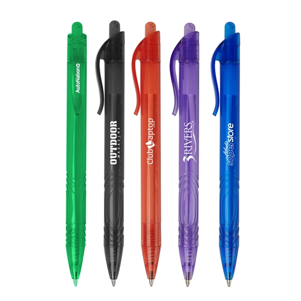 5 3/4" x 7/16" recycled PET click-action ballpoint pen in several... from ASI 52840 Evans Manufacturing