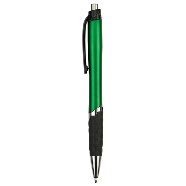 Retractable ballpoint pen with rubberized grip and black medium point ink.... from ASI 52840 Evans Manufacturing