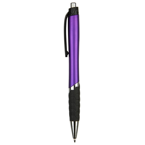 Retractable ballpoint pen with rubberized grip and black medium point ink.... from ASI 52840 Evans Manufacturing