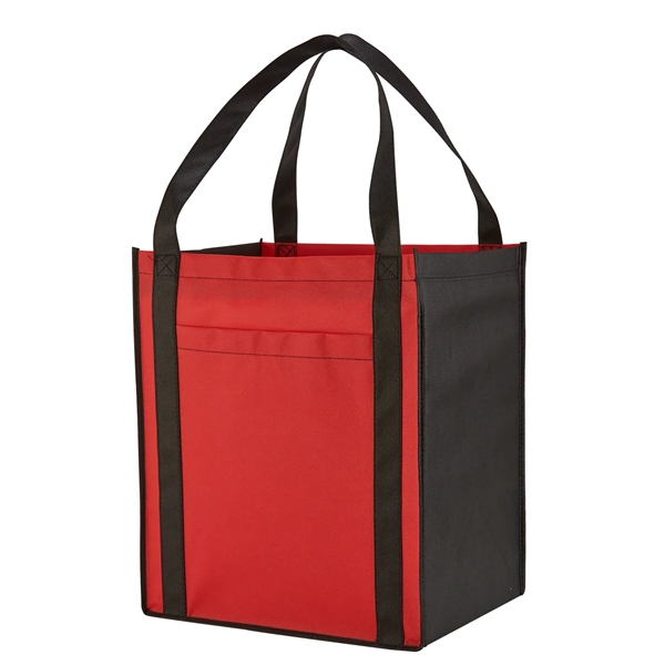15" x 13" x 10" large non-woven grocery tote with pocket,... from ASI 52840 Evans Manufacturing