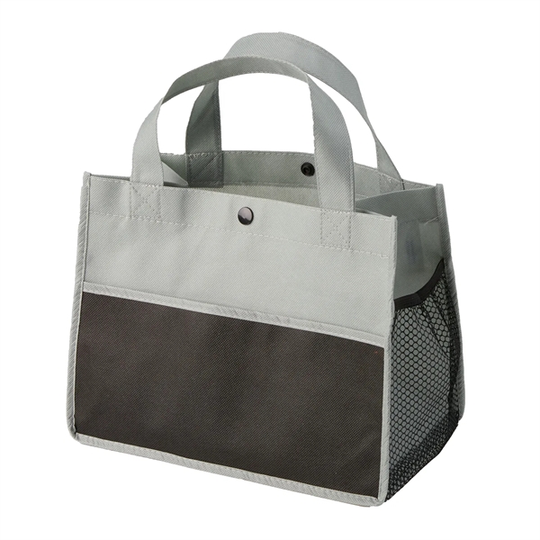 Non-woven lunch tote with a long pocket in the front and... from ASI 52840 Evans Manufacturing
