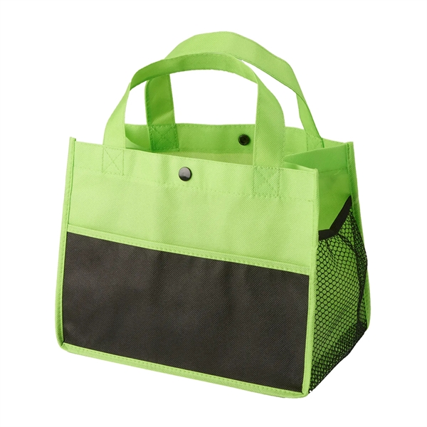 Non-woven lunch tote with a long pocket in the front and... from ASI 52840 Evans Manufacturing
