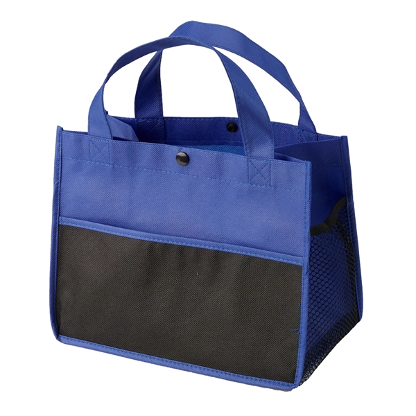 Non-woven lunch tote with a long pocket in the front and... from ASI 52840 Evans Manufacturing