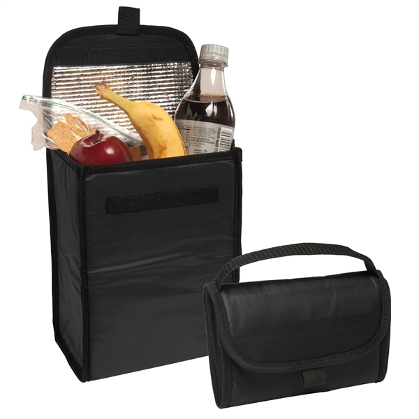 Nylon foldable insulated lunch bag with 7" handle.... from ASI 52840 Evans Manufacturing