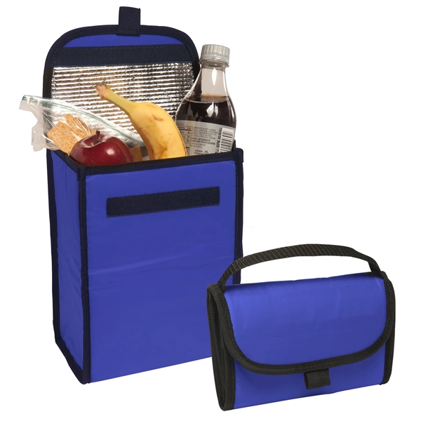 Nylon foldable insulated lunch bag with 7" handle.... from ASI 52840 Evans Manufacturing