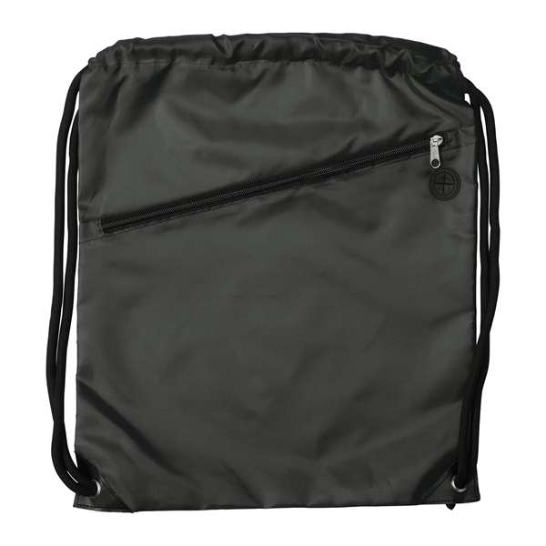 17 1/2" x 14" polyester drawstring sports backpack with a zipper... from ASI 52840 Evans Manufacturing