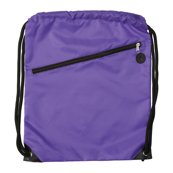 17 1/2" x 14" polyester drawstring sports backpack with a zipper... from ASI 52840 Evans Manufacturing