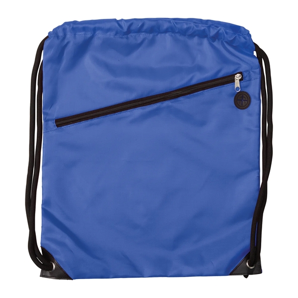 17 1/2" x 14" polyester drawstring sports backpack with a zipper... from ASI 52840 Evans Manufacturing