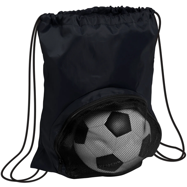 14" x 17 1/2" drawstring backpack for sports with zipper pocket... from ASI 52840 Evans Manufacturing
