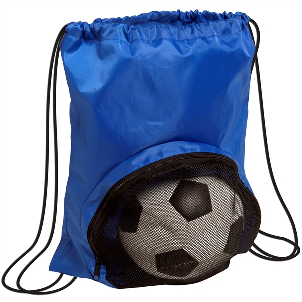 14" x 17 1/2" drawstring backpack for sports with zipper pocket... from ASI 52840 Evans Manufacturing