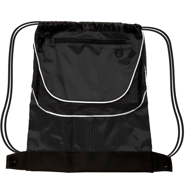 17 1/2" x 14" drawstring backpack with two-tone design, drawstring closure,... from ASI 52840 Evans Manufacturing