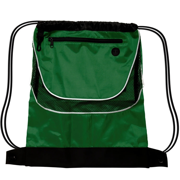 17 1/2" x 14" drawstring backpack with two-tone design, drawstring closure,... from ASI 52840 Evans Manufacturing