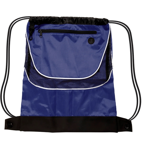 17 1/2" x 14" drawstring backpack with two-tone design, drawstring closure,... from ASI 52840 Evans Manufacturing