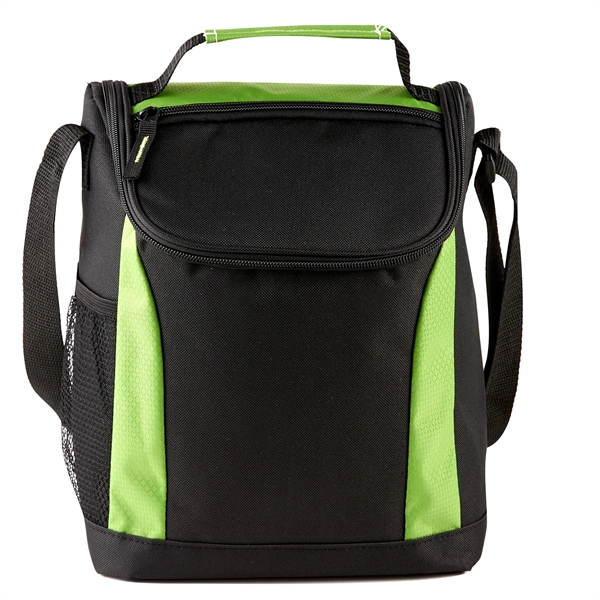 Insulated cooler lunch bag with PEVA lining, double zipper closure, handle... from ASI 52840 Evans Manufacturing