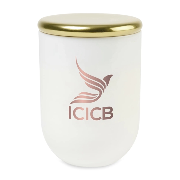 3" x 3" Be Home® Cora 10-ounce candle with Indian blown... from ASI 56070 Gemline / Gemline®