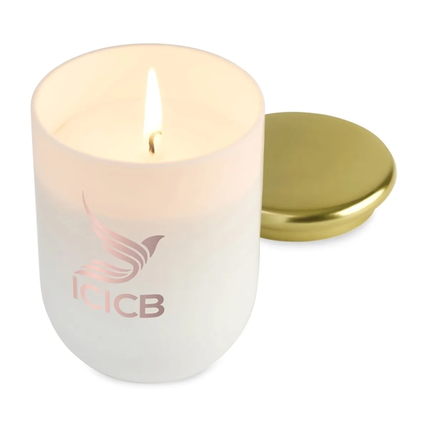 3" x 3" Be Home® Cora 10-ounce candle with Indian blown... from ASI 56070 Gemline / Gemline®